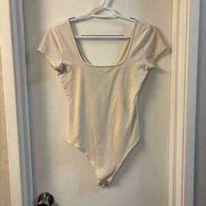American Eagle Outfitters Cream Bodysuit